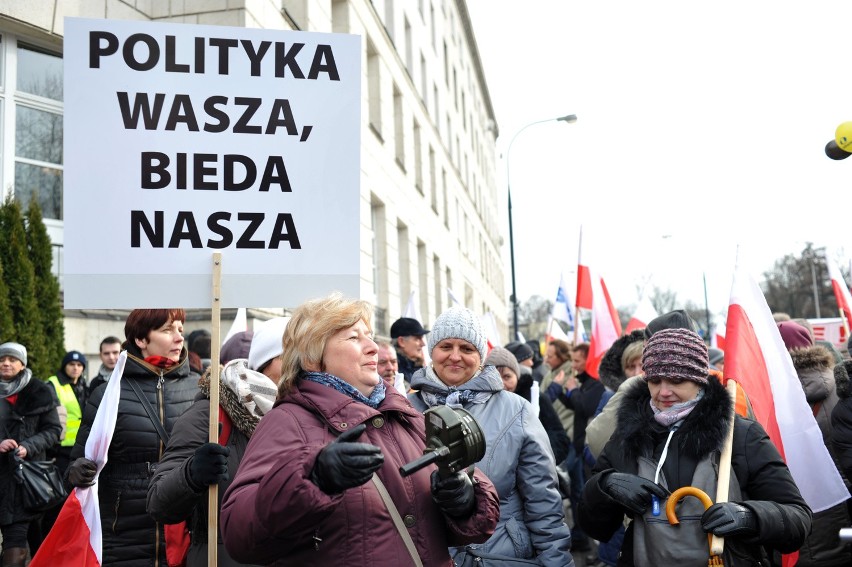 Protest handlowców. Manifestacja kupców w Warszawie