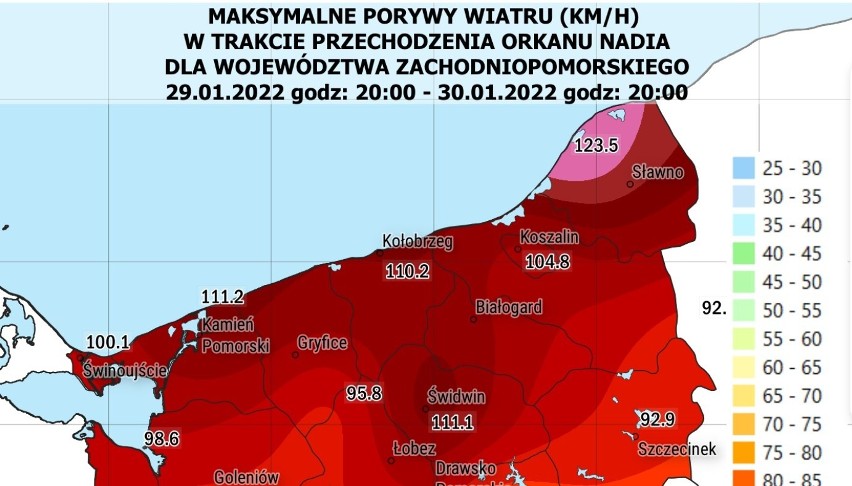 Skutki wichury Nadia w Szczecinie