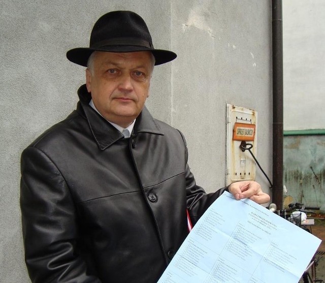 Wojciech Jachimowicz, mieszkaniec Szyby (pod Nowym Miasteczkiem), pokazuje nam kartę do głosowania, którą ktoś wysłał na jego adres.