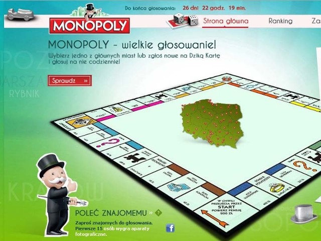 Żeby zagłosować na Rzeszów lub Przemyśl wystarczy zarejestrować się na stronie. www.monopoly.pl.
