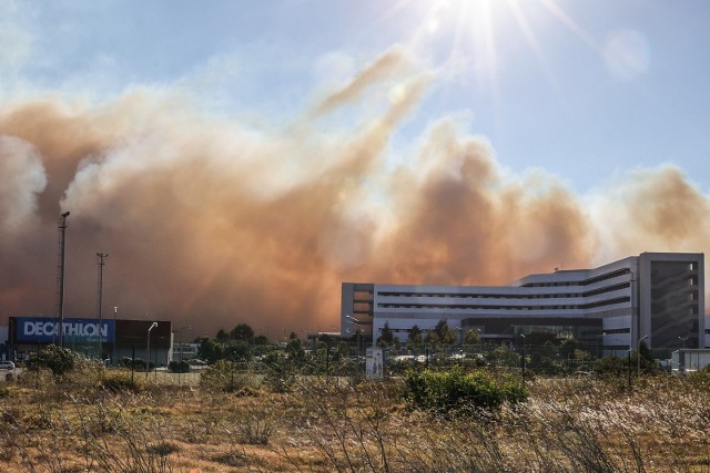 Ogień zagraża szpitalowi w Cascais nieopodal Lizbony