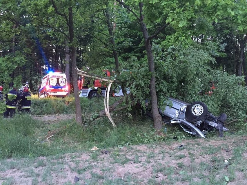 Wypadek na krajowej 6. Kierowca uderzył w drzewo 