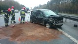 Wypadek na A4 na wysokości węzła w Dąbrówce