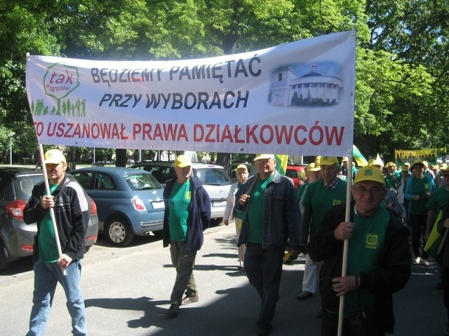 W proteście uczestniczyli działkowcy m.in. z Gorzowa i Międzyrzecza