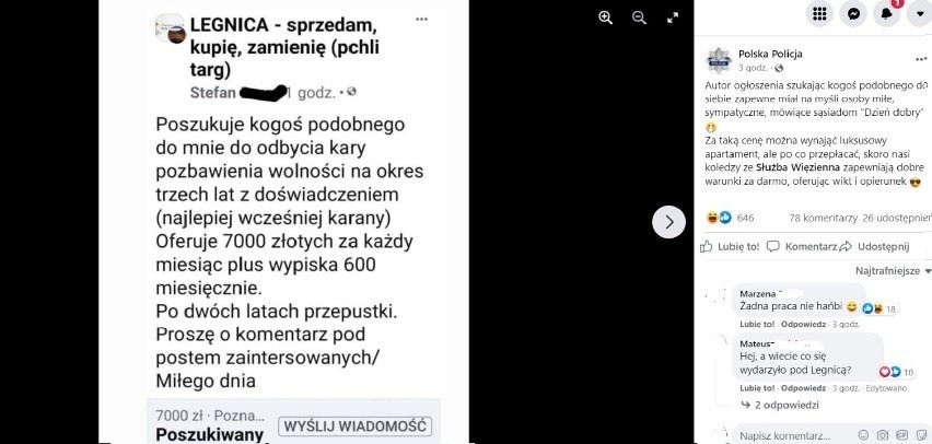 Skazany z Legnicy szukał na Facebooku zmiennika do odbycia kary pozbawienia  wolności | Gazeta Wrocławska