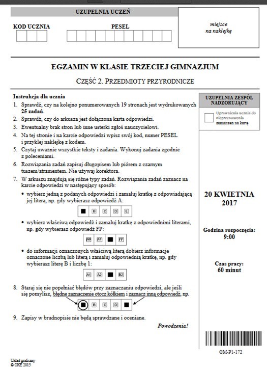 Egzamin gimnazjalny 2017: Przyroda, Matematyka online...