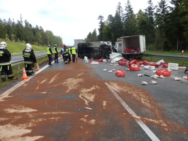 Wypadek dostawczaków na Górze Baranowskiej 