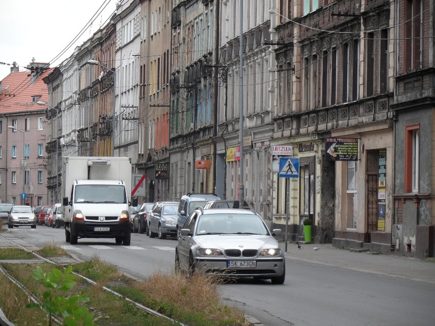 Blokady na ulicy Katowickiej w Bytomiu. Ale nie na całej