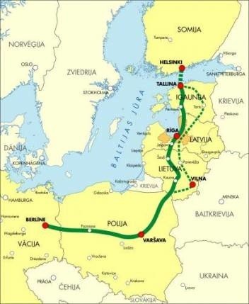 Planowana trasy Rail Baltici