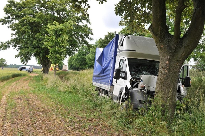 Wypadek pod Śremem: Citroen uderzył w drzewo