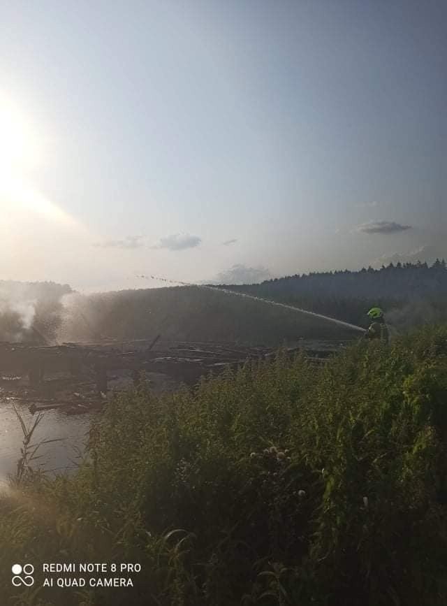 Spłonął most na rzece Sokołdzie w Dworzysku