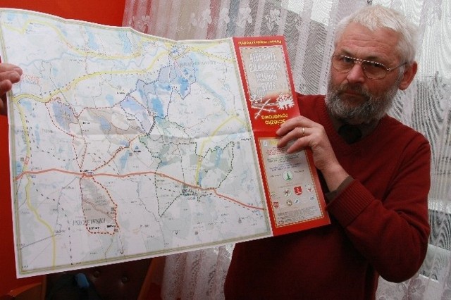 - Zwiedzają powiat z tą mapą turyści będą mogli poznać jego historię - mówi Jarosław Łożyński, współautor mapy.