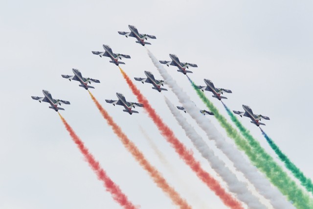 Air Show 2015 w Radomiu. Zespół Frecce Tricolori z Włoch.
