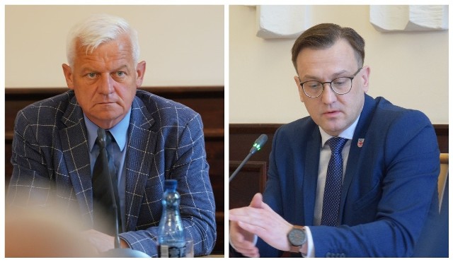 Od lewej: Tomasz Borowski - przewodniczący Rady Miejskiej w Miastku oraz Witold Zajst - burmistrz Miastka.