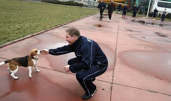 Stal Sanok do meczu w Warszawie przygotowywała się na boisku...