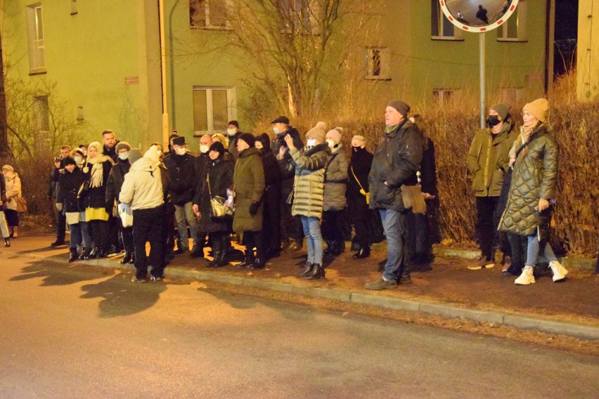 Protest przed kurią w Bielsku-Białej 16 stycznia 2022....