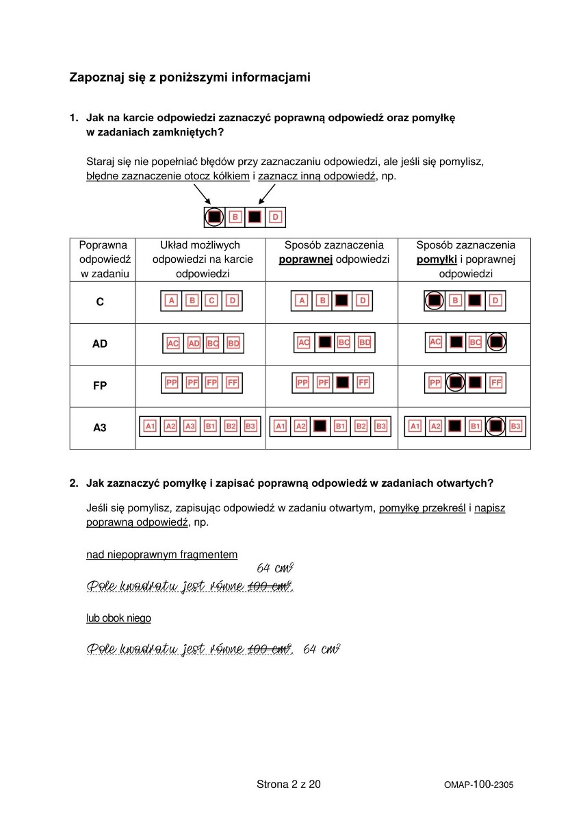 Egzamin ósmoklasisty z matematyki 2023