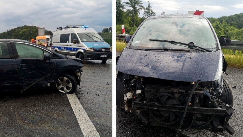 Skutki porannego wypadku na autostradzie A4 na wysokości...