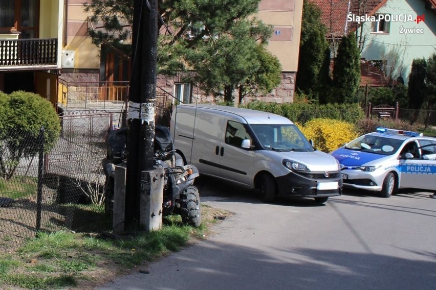 Wypadek quada w Węgierskiej Górce.