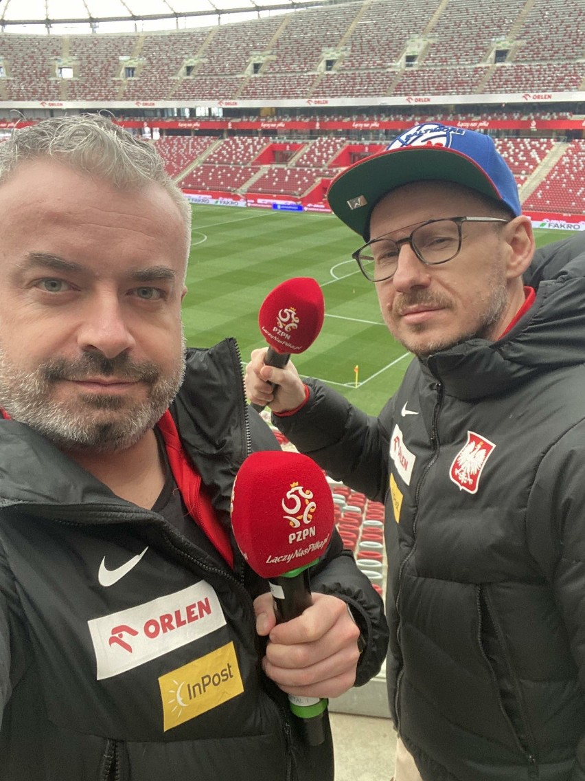 Paweł Jańczyk i Tomasz Dudek z Kielc pełnili ważne funkcje na piłkarskim meczu barażowym Polska - Estonia na PGE Narodowym
