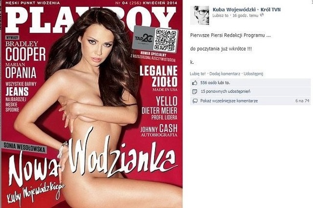 Sonia Wesołowska na okładce "Playboya" (fot. screen z Facebook.com)