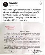 400 złotych do zapłaty. Parafianka otrzymała wezwanie z parafii. To niezwłoczna "dobrowolna" ofiara na kościół...za cztery lata