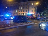 Wypadek na ulicy 3 Maja w Szczecinie. Zderzyły się dwa samochody osobowe