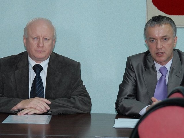 Prezes MZK Ryszard Chrostowski i prezydent miasta &#8211; Janusz Kotowski