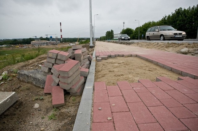 Ścieżka rowerowa przy ul. Grunwaldzkiej.