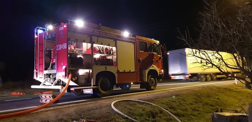 Pożar w Modrzejowicach w gminie Skaryszew.