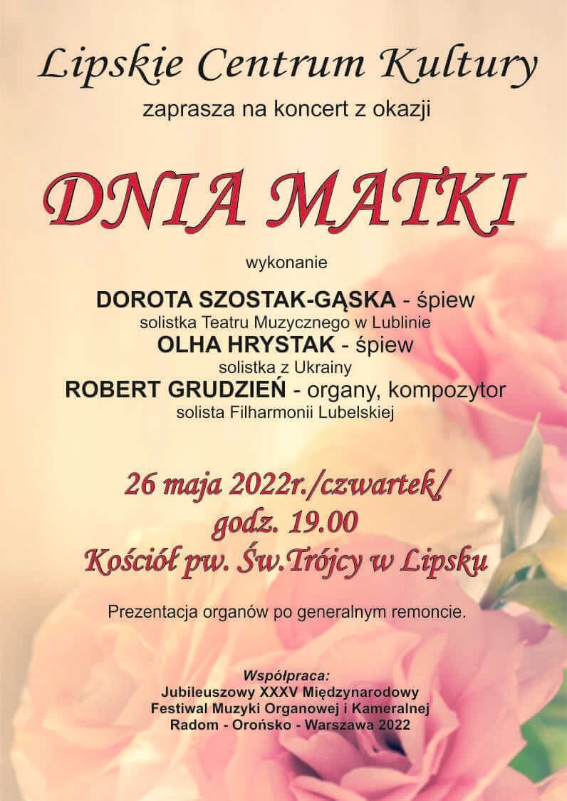 Robert Grudzień zaprasza na koncert "Dzień Matki" w Lipsku z udziałem solistów scen polskich i ukraińskich