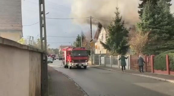 Pożar domu w Siechnicach 24.11.2021