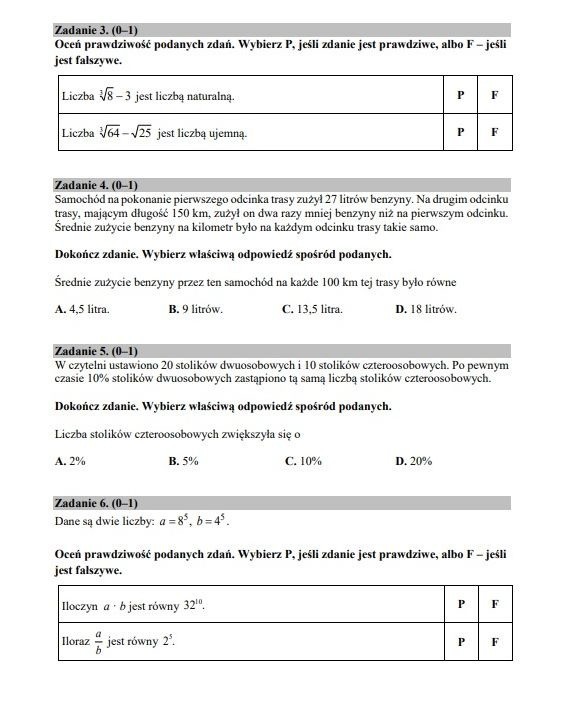 Egzamin gimnazjalny 2018. Arkusze egzaminacyjne z matematyki...