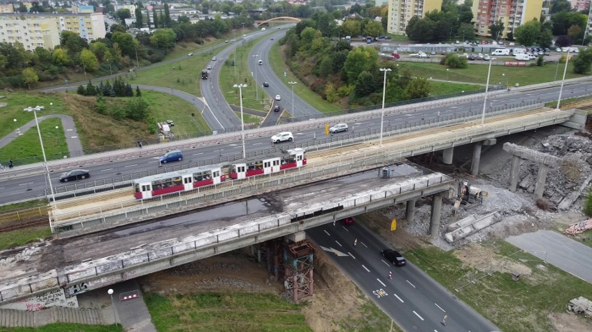 Tak znika wiadukt na ulicy Wojska Polskiego w Bydgoszczy [wideo i zdjęcia z drona]