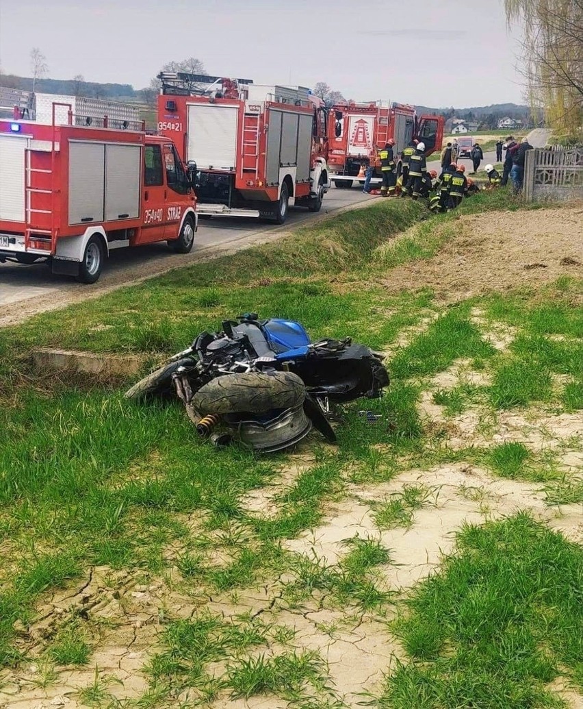 Do wypadku motocyklisty doszło w Lgocie Gawronnej...