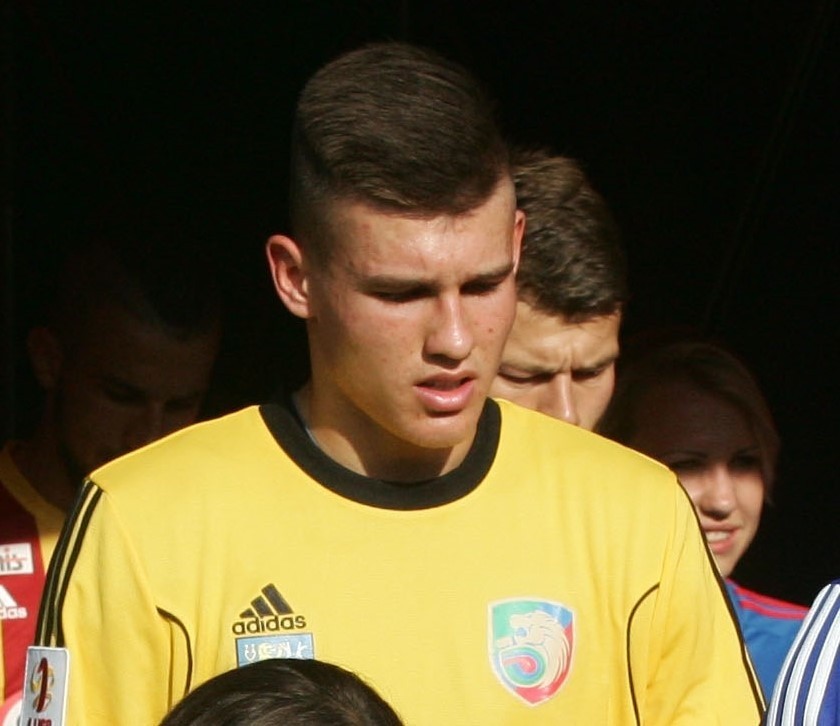 Mateusz Lis jako bramkarz Miedzi Legnica. 2015 r.