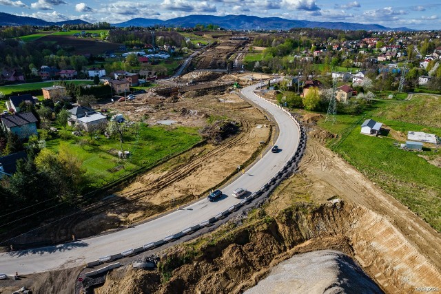 Najnowsze zdjęcia z budowy S1 Dankowice - węzeł Suchy Potok w Bielsku-Białej