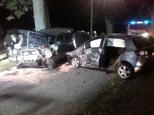 Zderzenie dwóch samochodów w Janiewicach. Jedna osoba ranna [ZDJĘCIA]