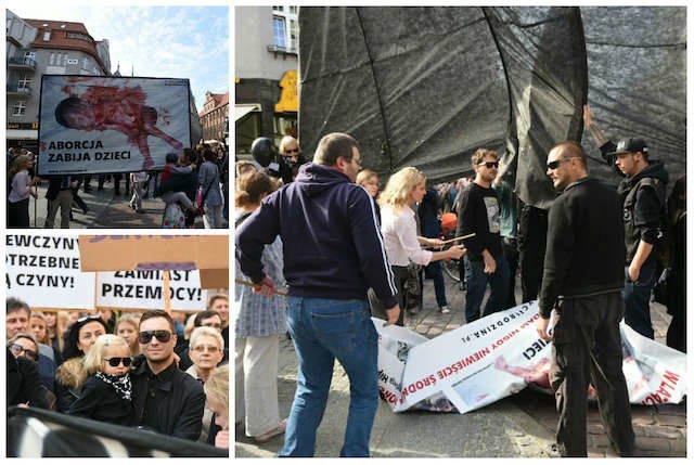 Wczoraj pod pomnikiem Kopernika w Toruniu doszło do przepychanek między uczestnikami czarnego protestu a członkami manifestacji pro-life. 