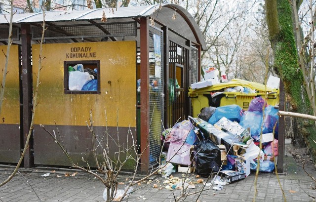 Od Wigilii Bożego Narodzenia przez trzy doby mieszkańcy Rydygiera 13 mieli nieświąteczny widok z okien na przepełniony śmietnik