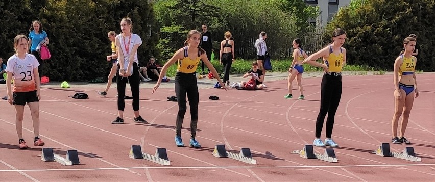 Lekkoatleci z LKS Koluszki na 1. Mityngu Łódzkiego Okręgowego Związku Lekkiej Atletyki w Łodzi