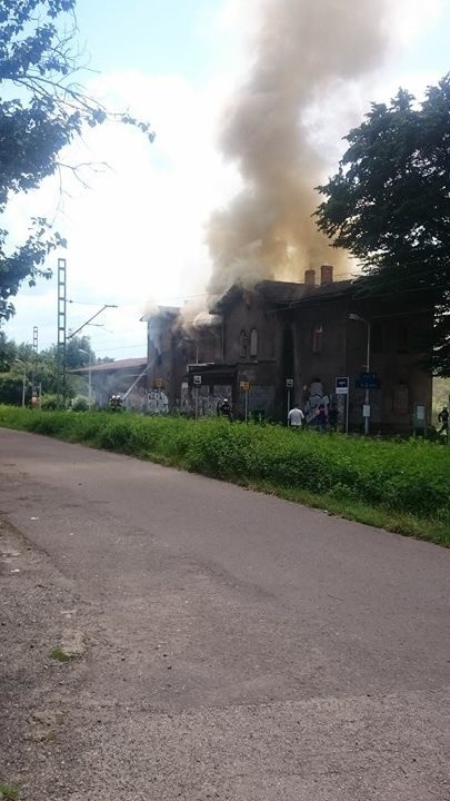 Pożar dworca PKP w Czerwionce-Leszczynach