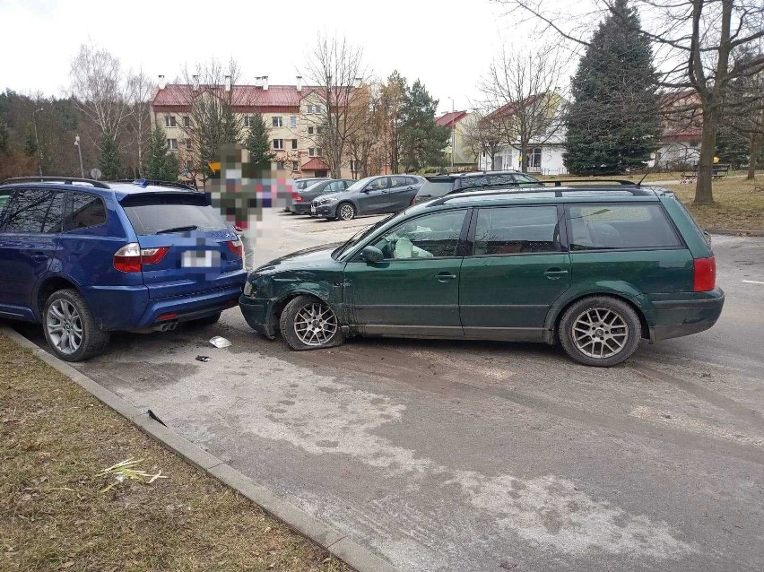 Miejsce niedzielnej stłuczki w Połańcu