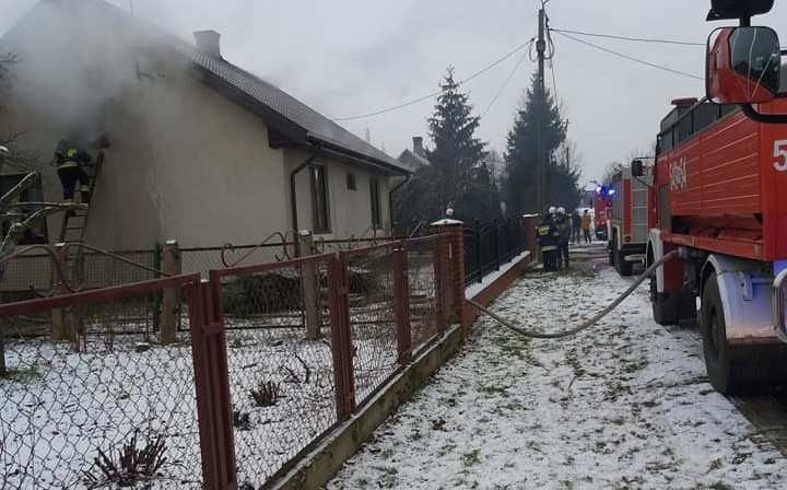 Pożar domu w Żebrach-Laskowcu, 6.01.2020