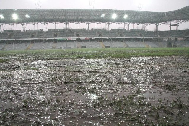 Stadion Korony Kielce przed meczem z Wisłą