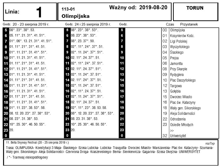 Skyway 2019. Zmiany w MZK Toruń na czas festiwalu. Sprawdź...