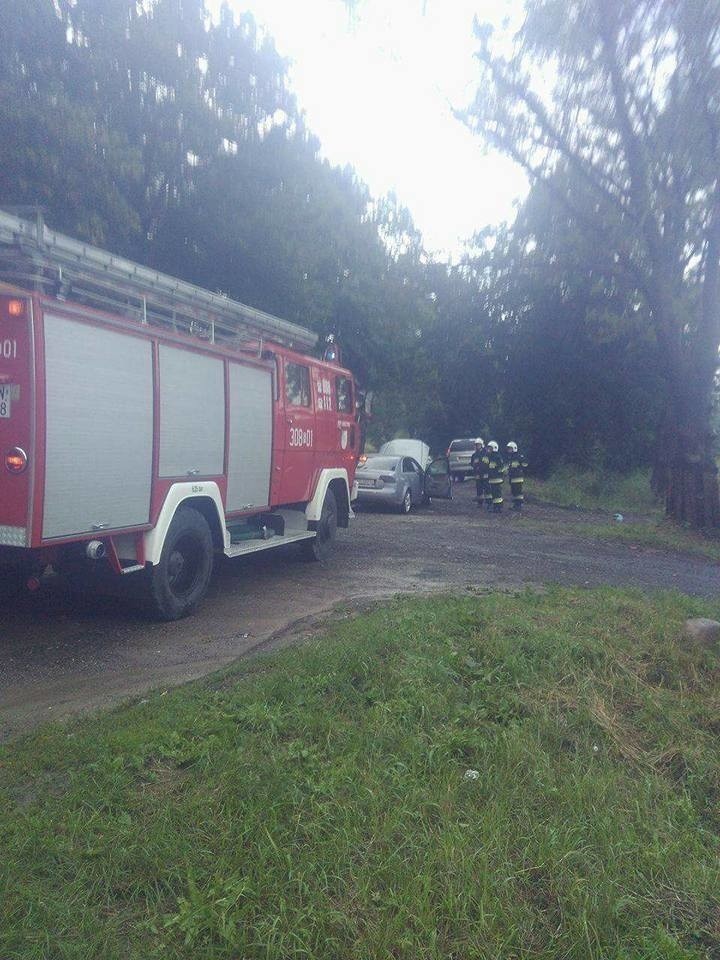 Do pożaru audi doszło na drodze w okolicy Łupowa (to...