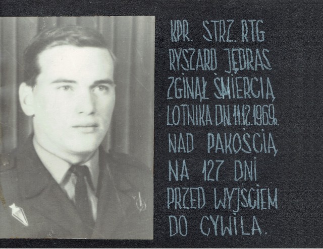 Henryk Starczewski od 20 kwietnia 1968 roku do dnia katastrofy, czyli 11 grudnia 1969 roku, odbywał służbę wojskową z Ryszardem Jędrasem 9 (na zdjęciu), jednym z pilotów, którzy zginęli w Giebni.
