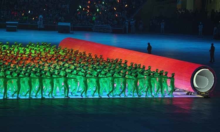 Zdjecia z ceremonii otwarcia igrzysk olimpijskich w Pekinie.