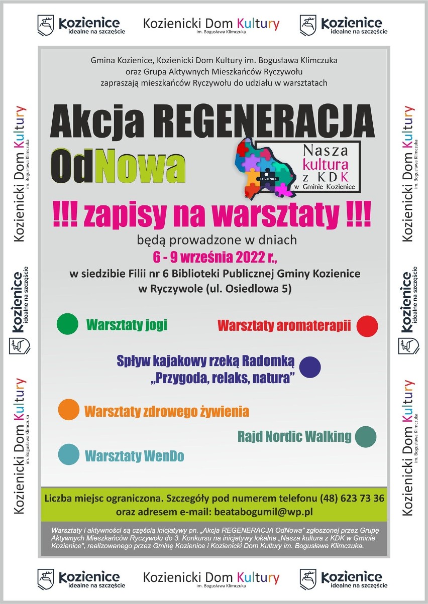 Rusza inicjatywa mieszkańców Ryczywołu „Akcja REGENERACJA OdNowa”. Będą warsztaty, spływ kajakowy i inne atrakcje